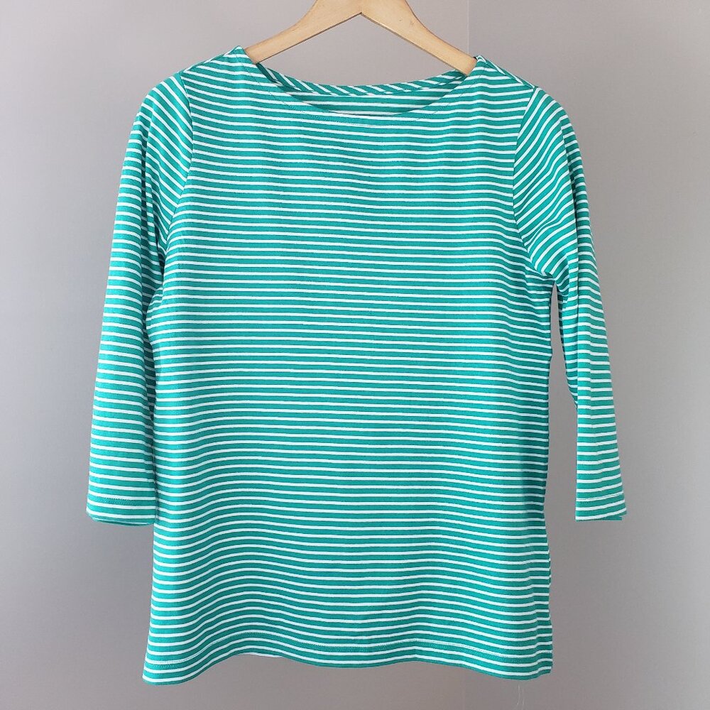 Appleseed's Mini Stripe Cotton Knit Bateau Tee